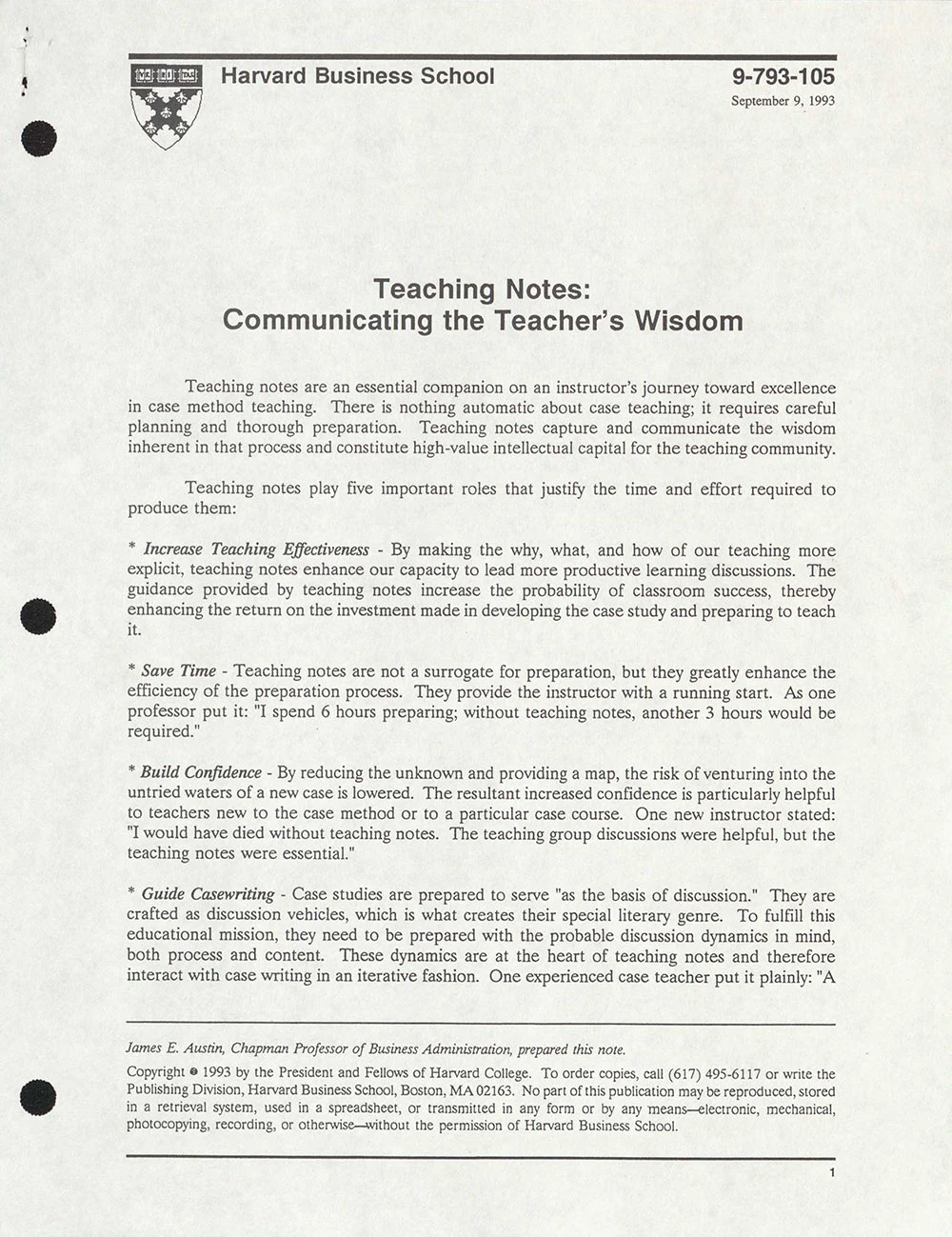 Teaching Notes