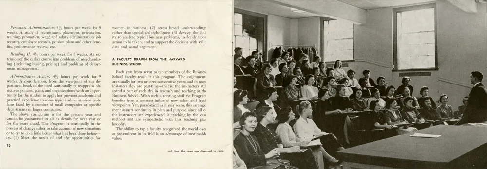 Opportunities for Women and the Harvard-Radcliffe Program in Business Administration, 1956-1957