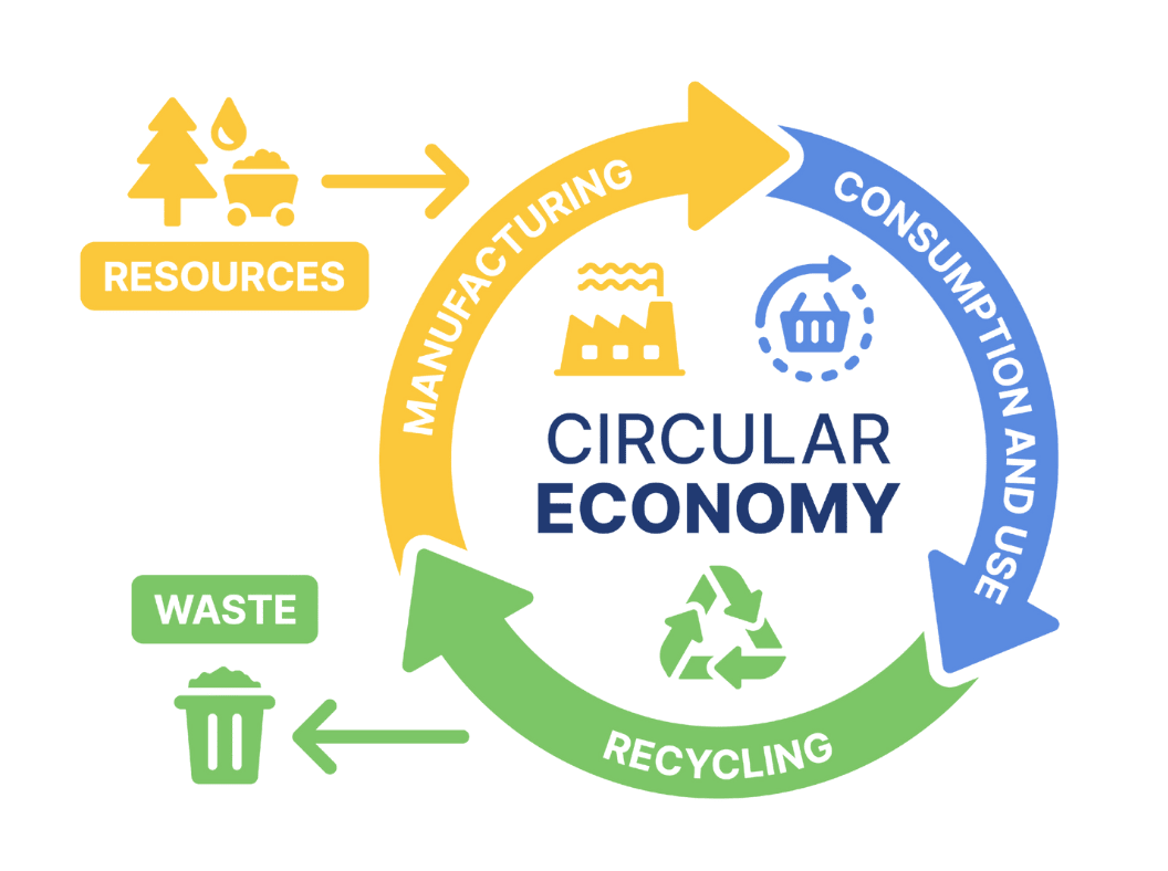Circular economy cycle graphic
