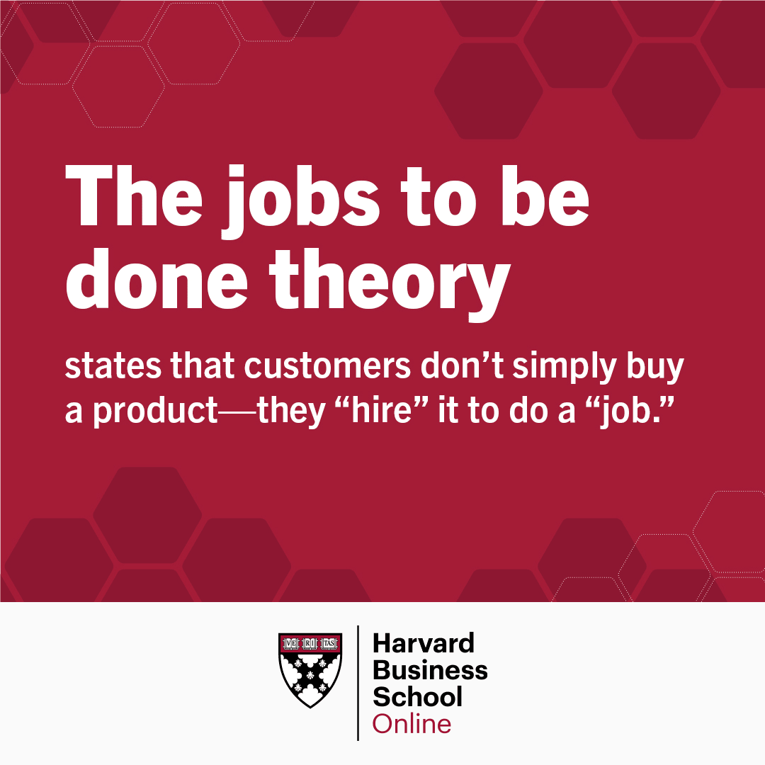 The jobs to be theory states that customers don't simply buy a product--they "hire" it to do a "job."