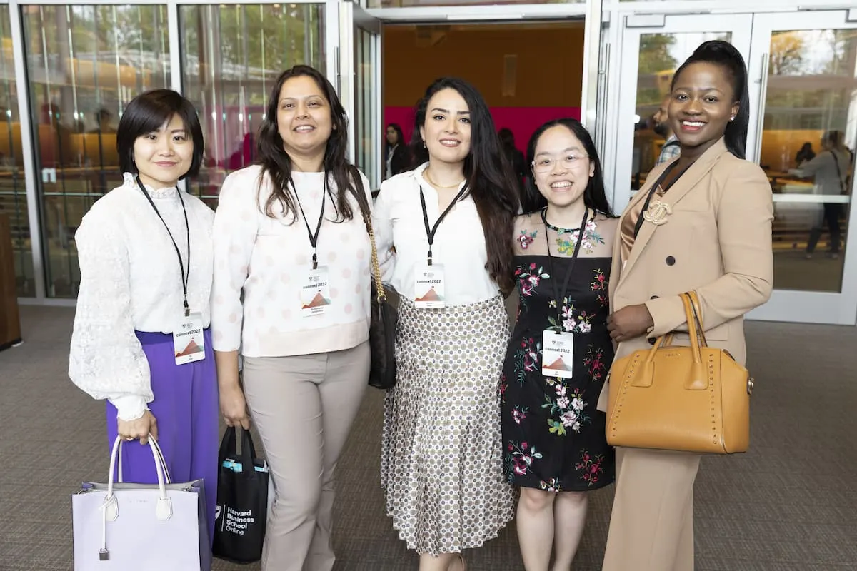 Attendees networking at HBS Online's Connext 2022 conference