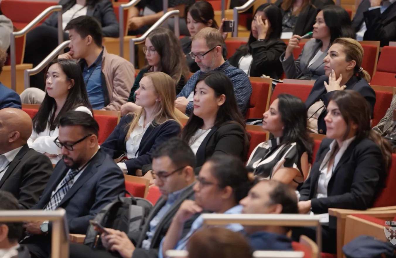 A lecture hall filled with students