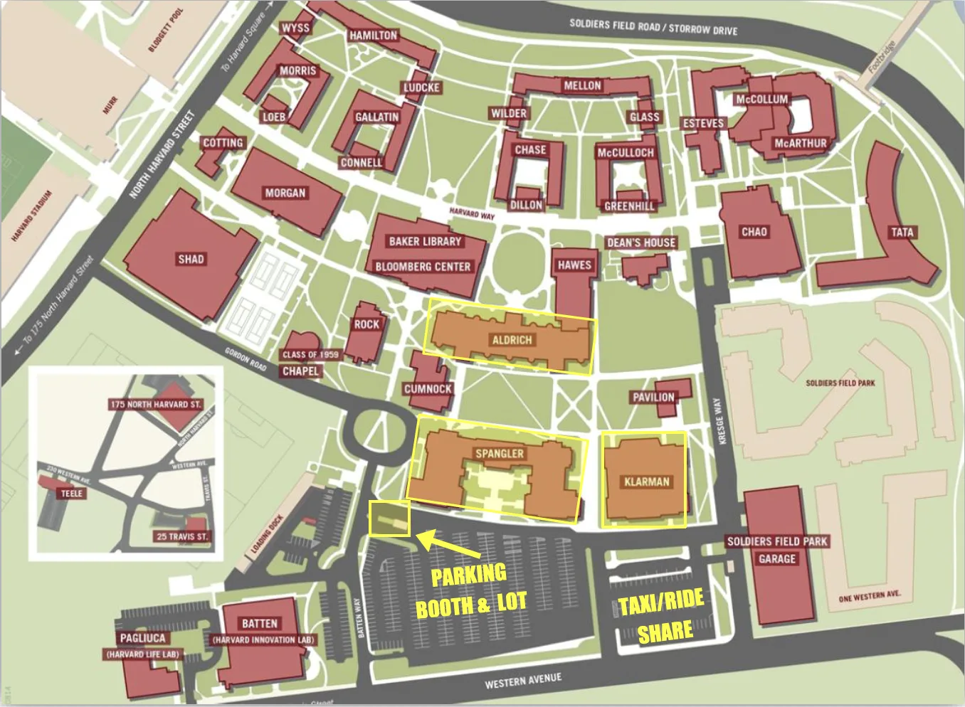 Map of Harvard University's campus