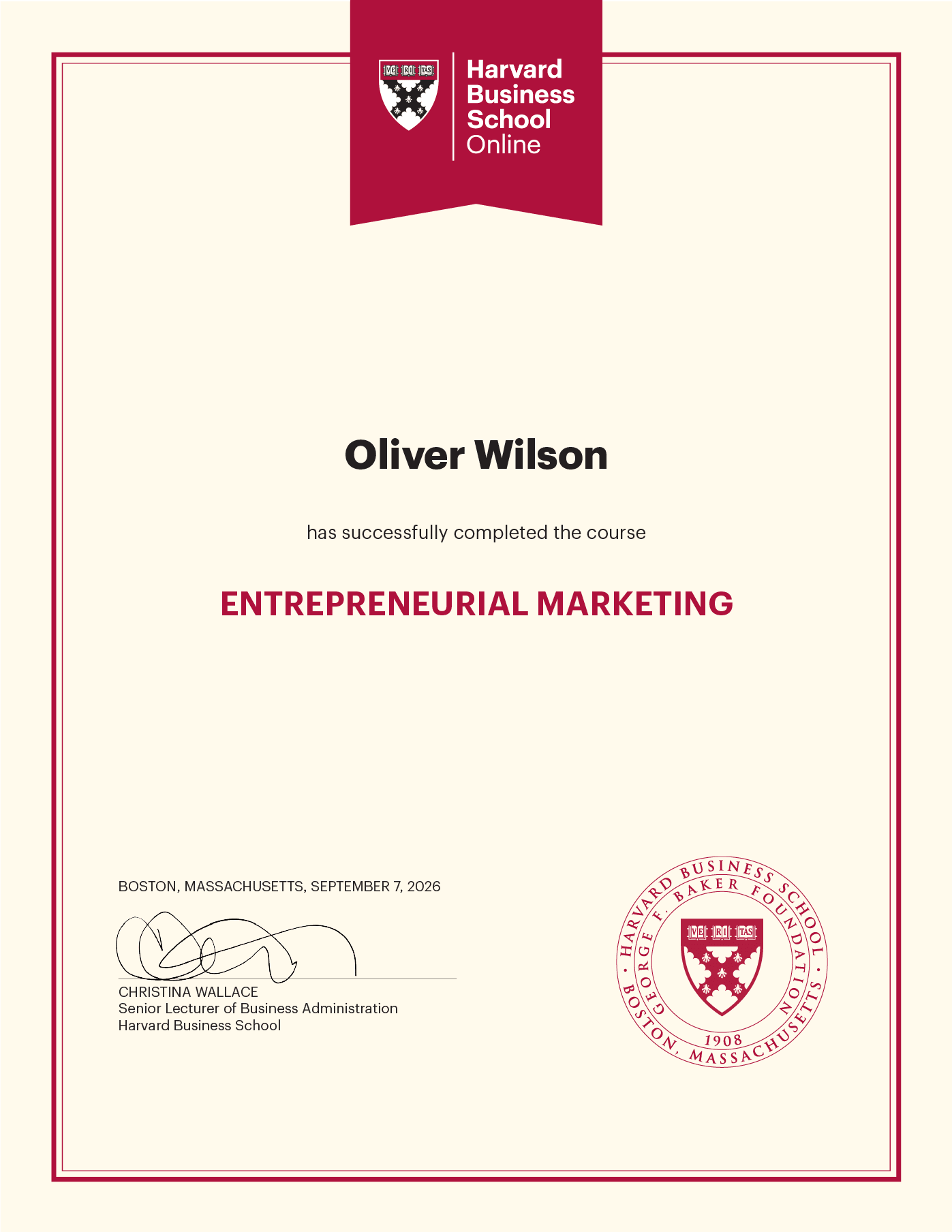 Certificate of Completion