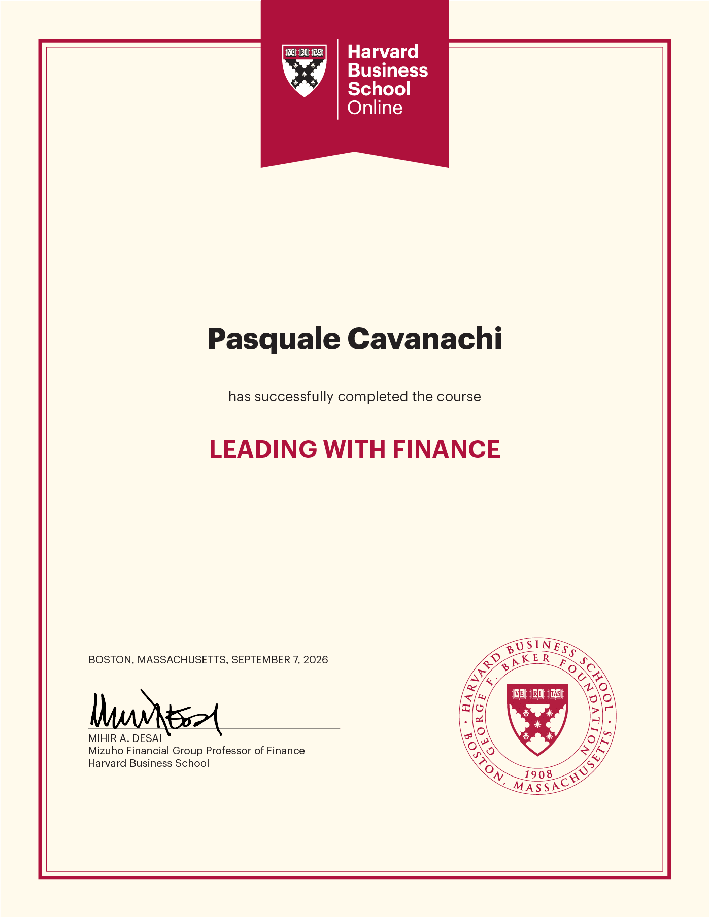 Certificate of Specialization