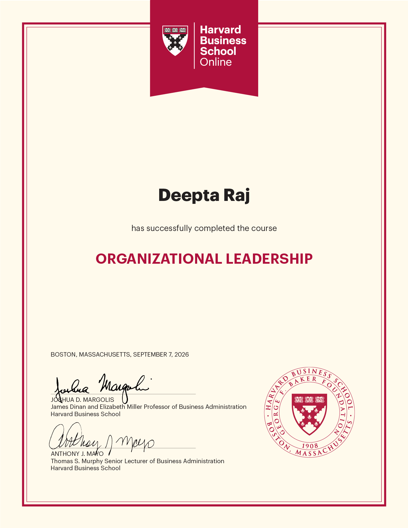 Certificate of Completion