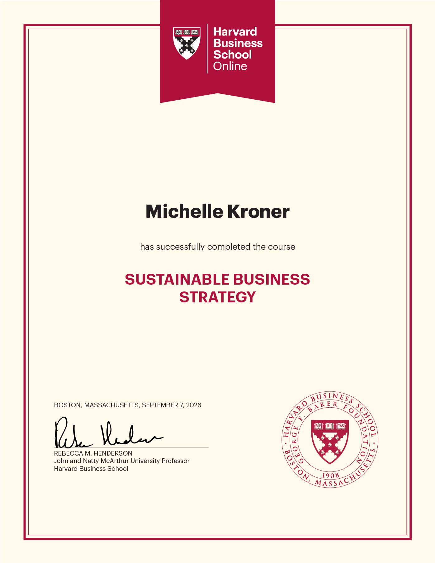 Certificate of Completion 