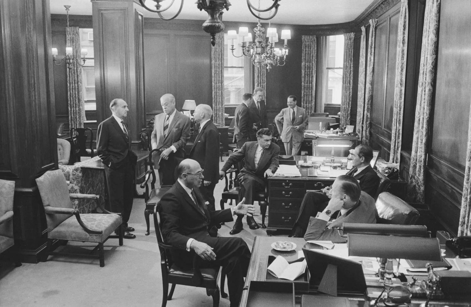 Lehman Brothers "partners' room," 1957. Courtesy of the Center for Creative Photography, The University of Arizona. Photo by Dan Weiner; Copyright John Broderick.