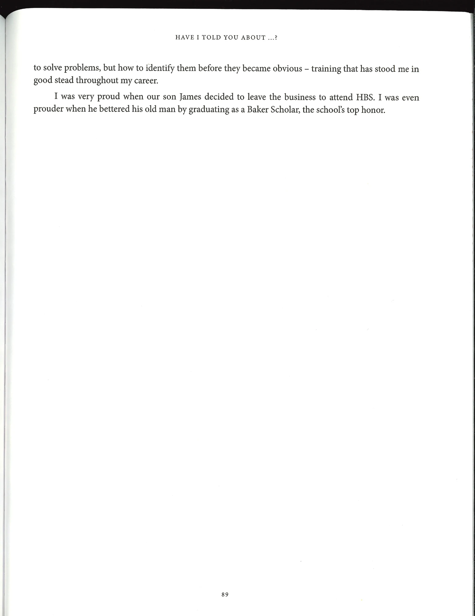 The last page of a chapter titled "B-School Days"