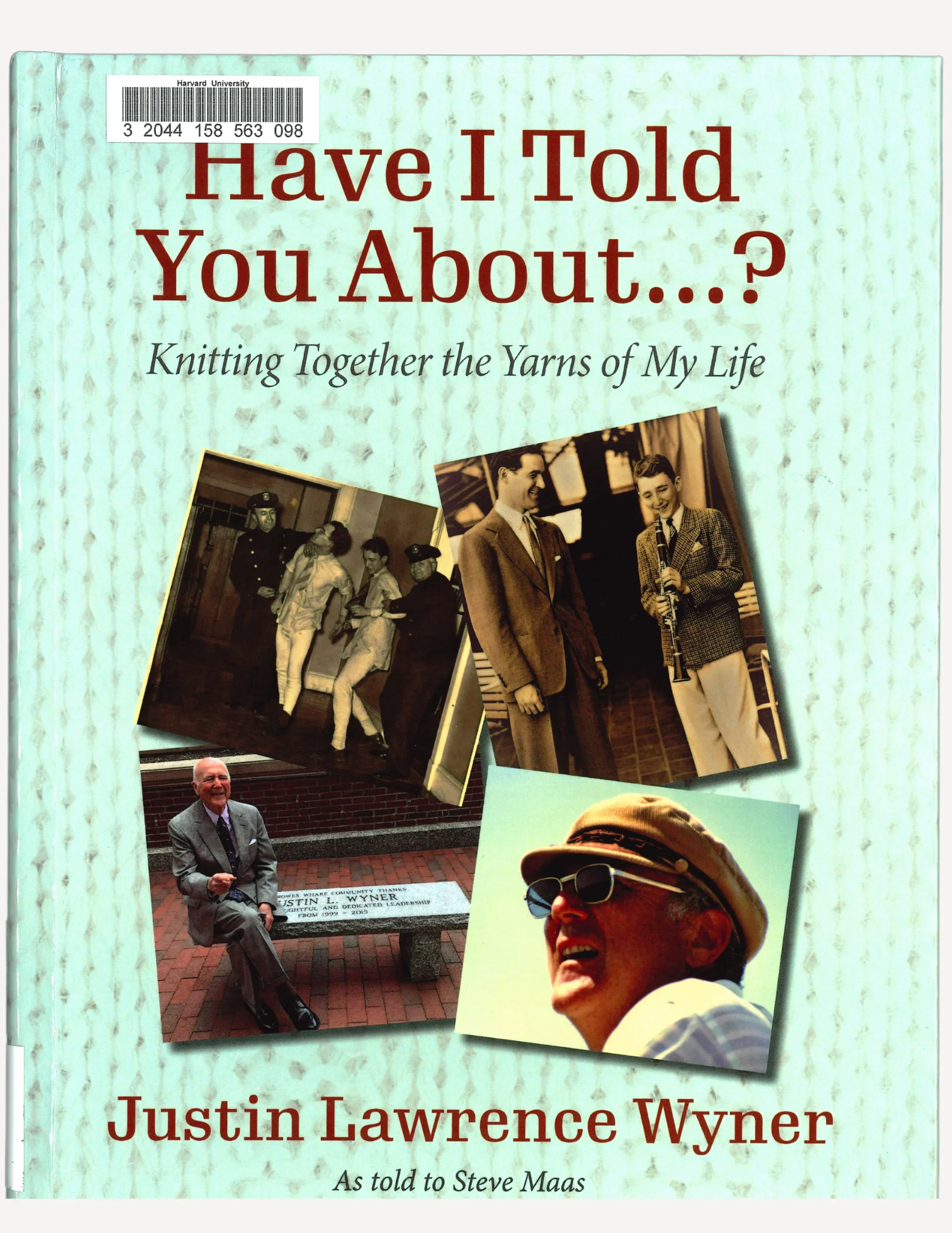 A book cover with a pale blue background and four slanted photographs