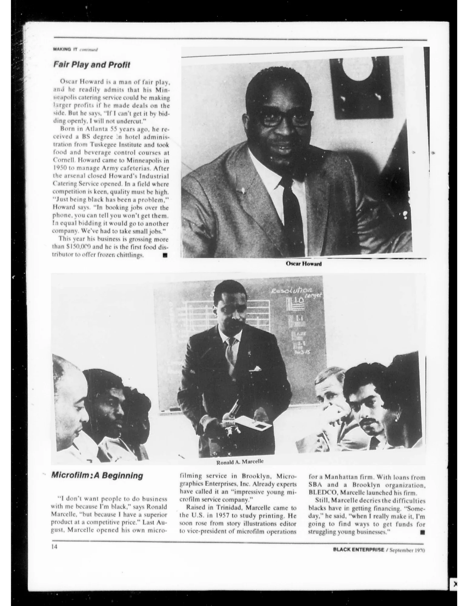 An article on successful Black business people; 2 profliles featured