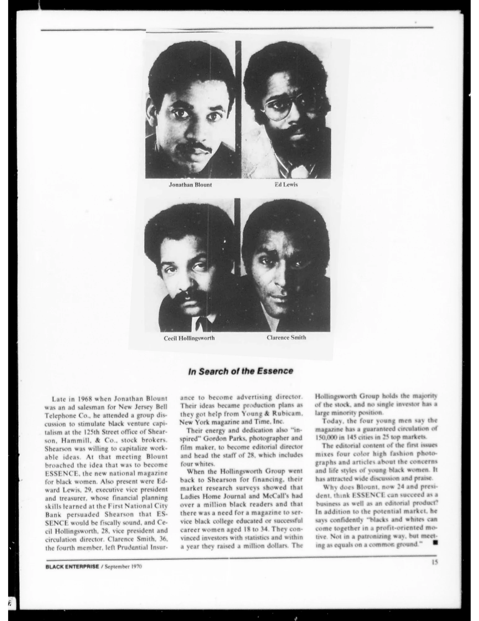 An article on successful Black business people; 4 men featured