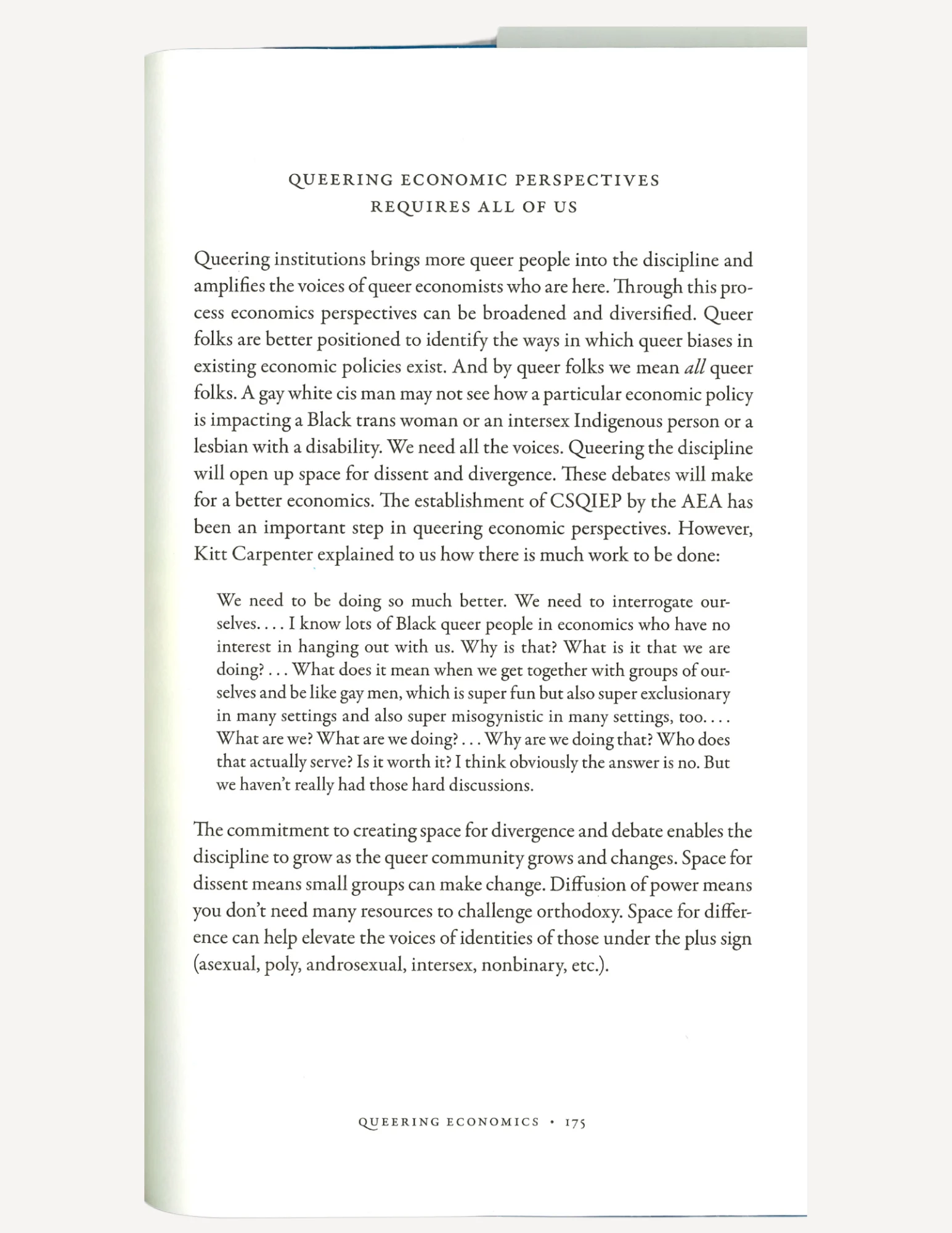 Text from a book page detailing the importance of diverse perspectives.