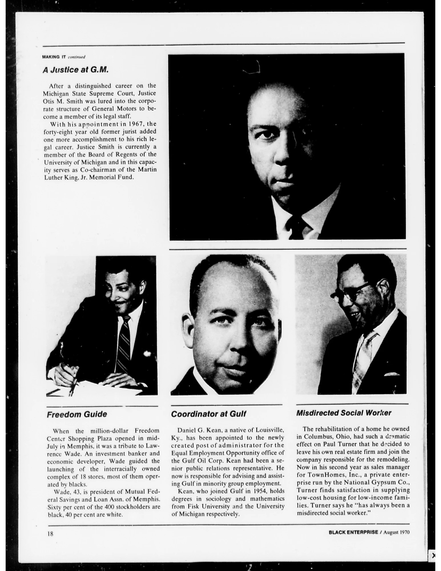 An article on successful Black business people; 4 profiles are featured