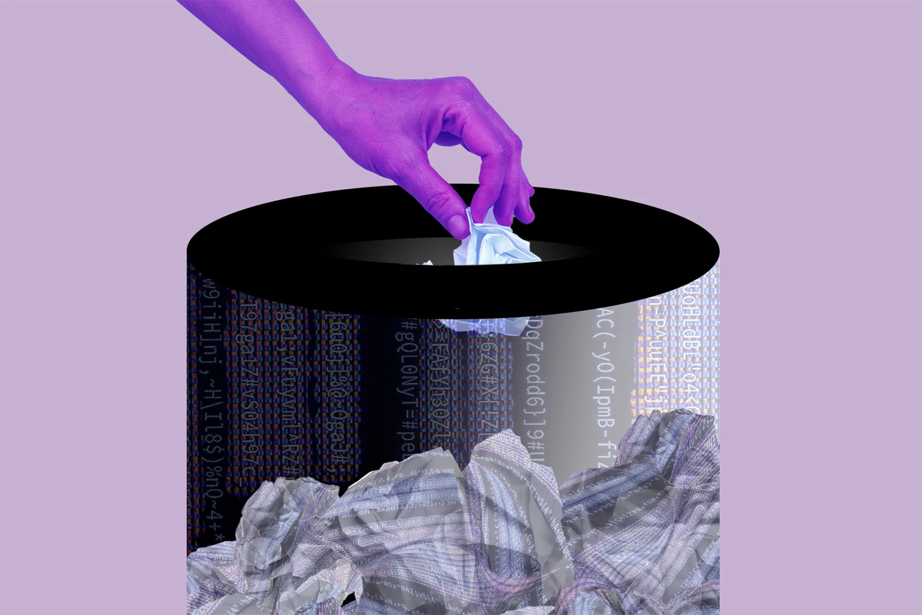 hand throwing away piece of trash