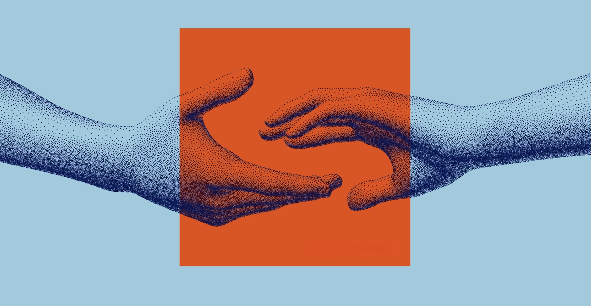 Hands getting close to hold onto each other, image to represent trust in one another