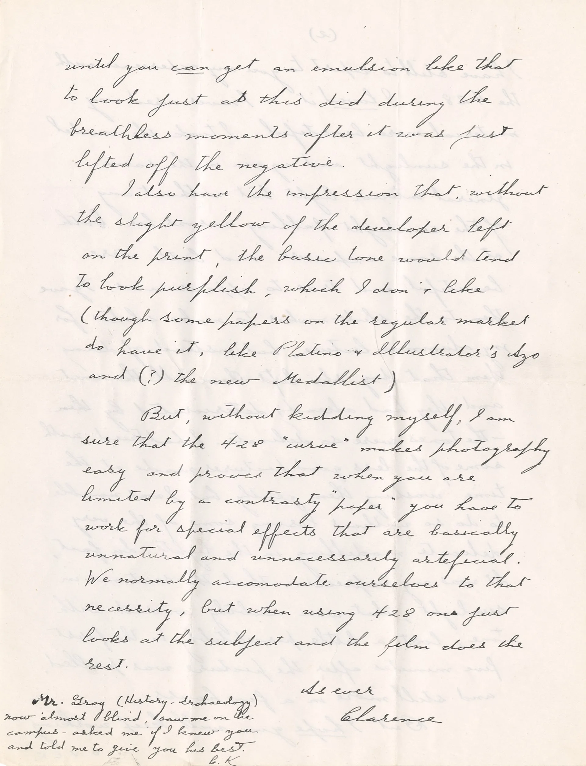 Letter to Meroë Morse from Clarence Kennedy, June 30, 1952