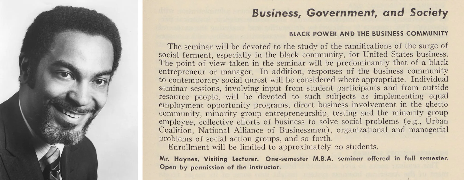 Ulric St. Clair Haynes Jr., ca. 1968 and “Black Power and the Business Community.”
