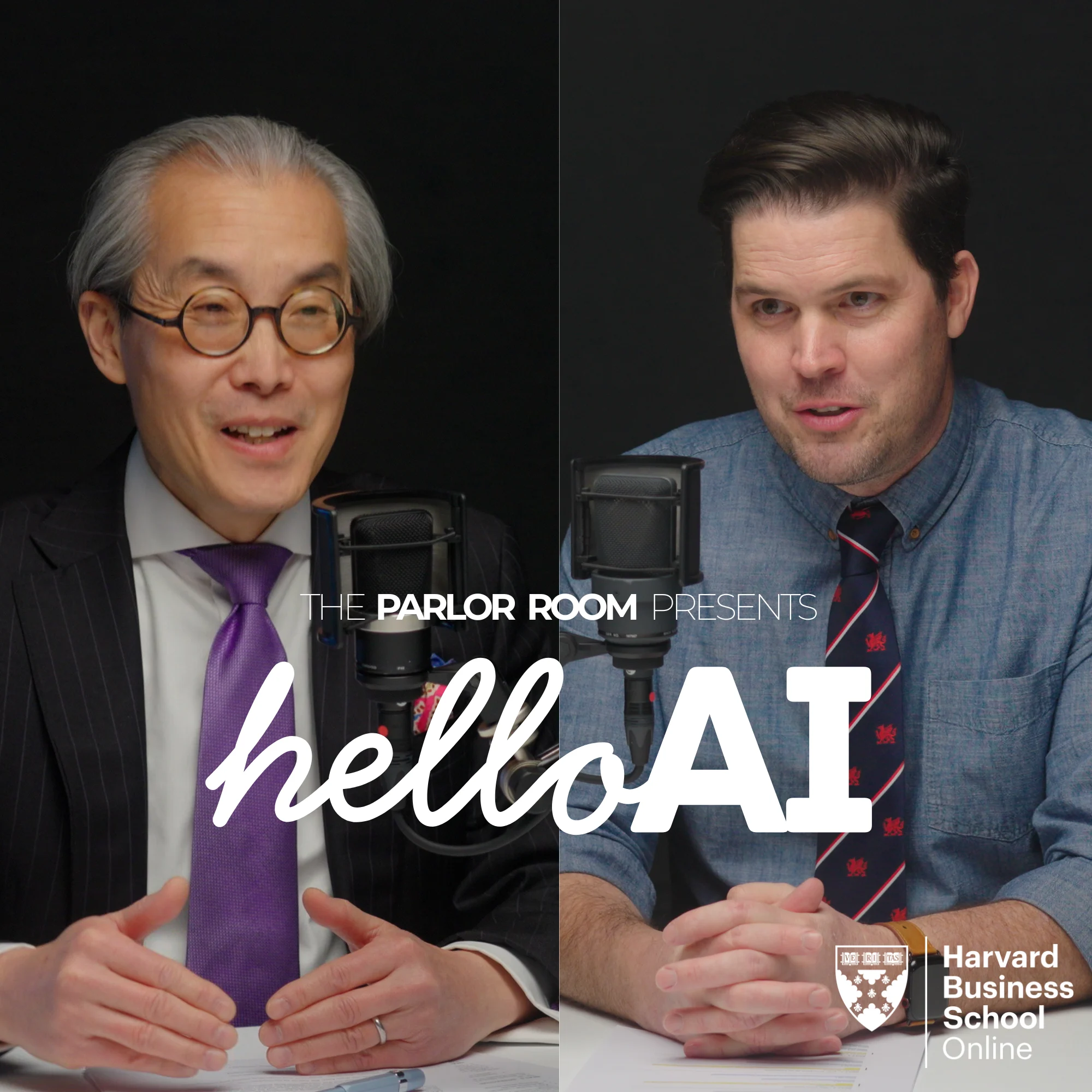 Professor Nien-hê Hsieh and host Chris Linnane on The Parlor Room Presents: Hello AI.
