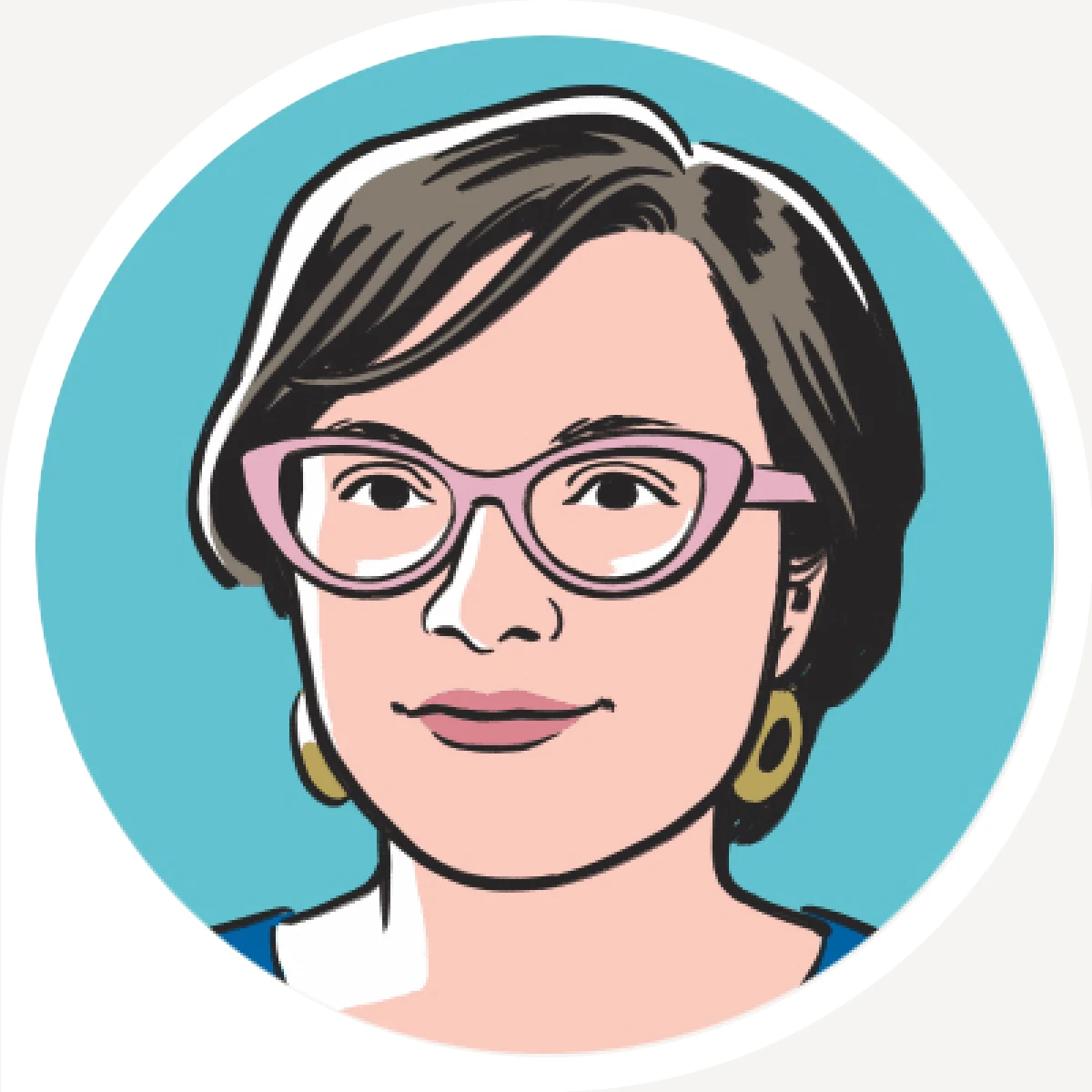 Illustrated portrait of Danielle Kost, Editor in Chief of Harvard Business School's Working Knowledge online publication