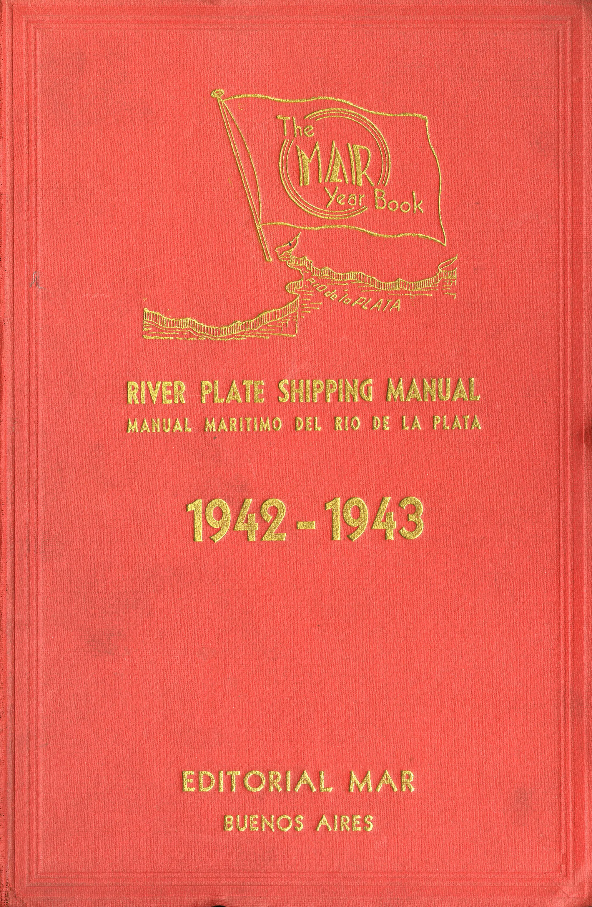 Red book cover with a flag and Argentina's rio de plata