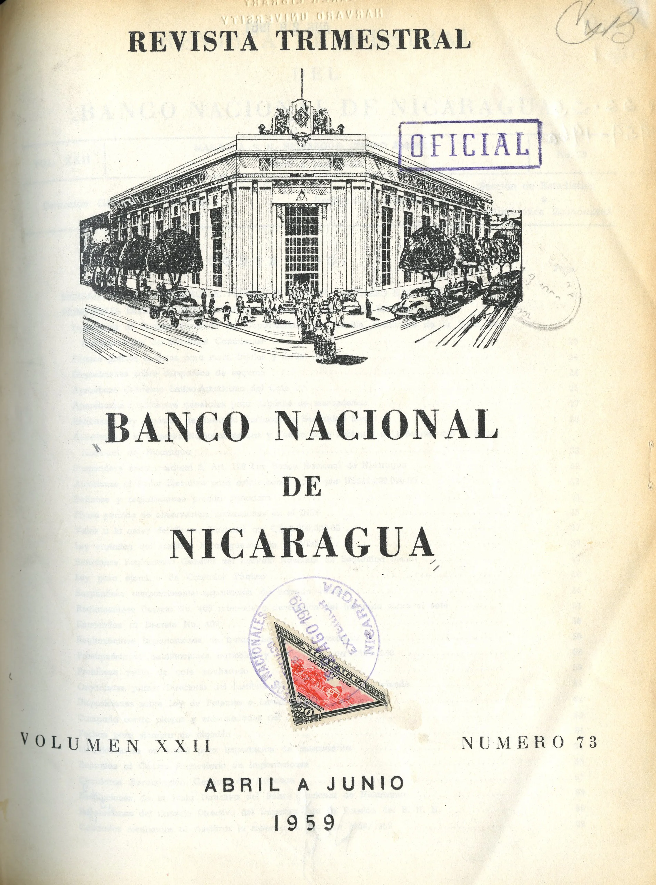 Title page of book with the facade of a bank