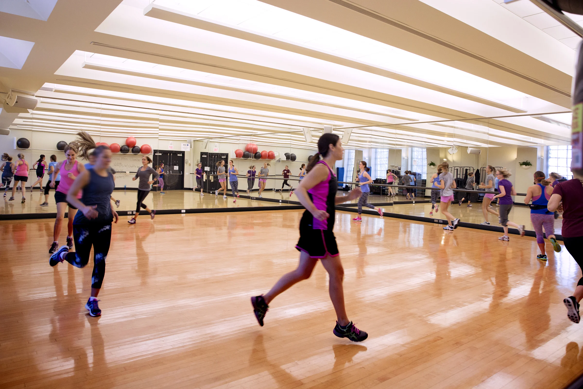 Regularly scheduled fitness classes include cycling, yoga, pilates, and zumba.
