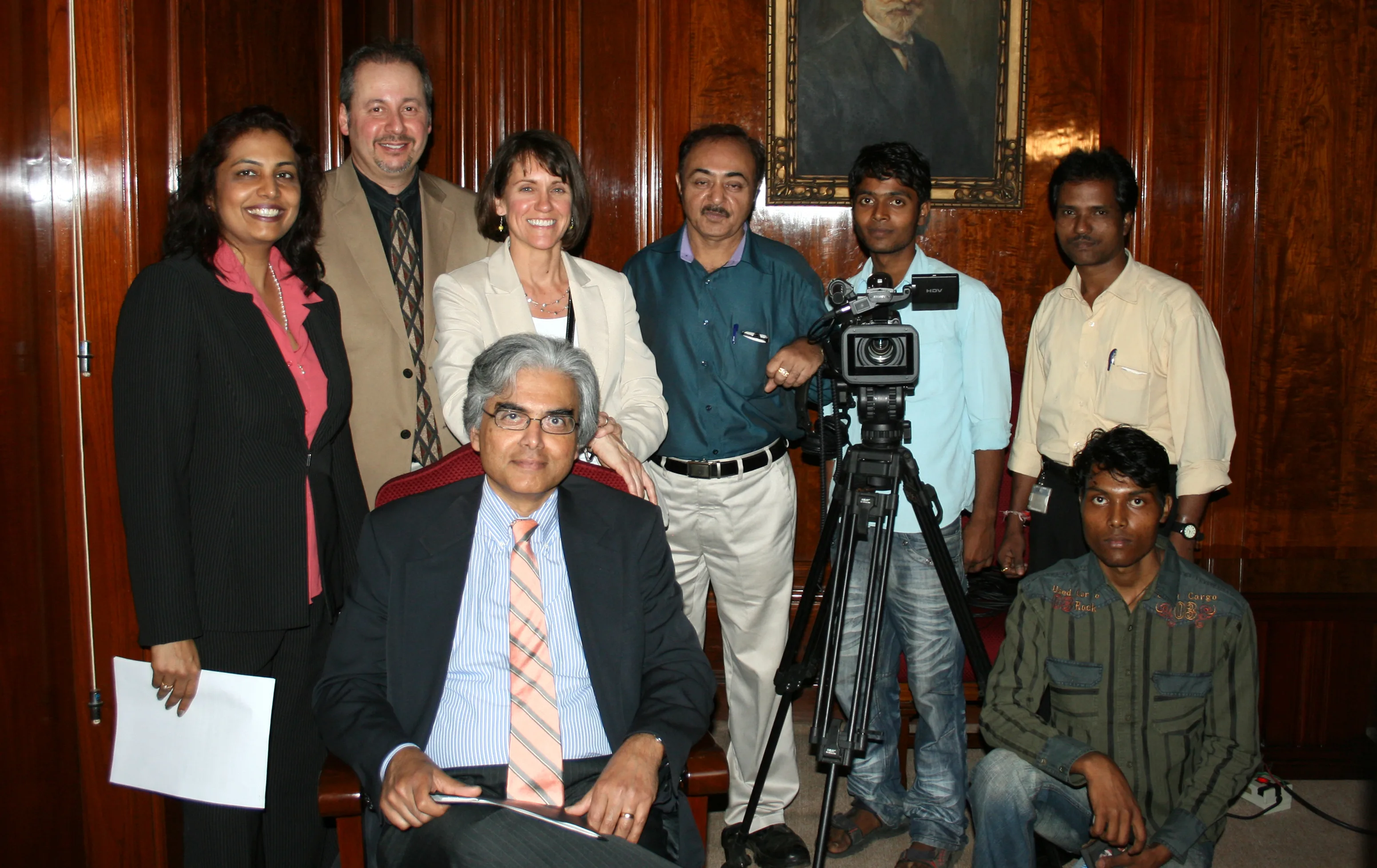 The multimedia team with Ratan Tata and employees