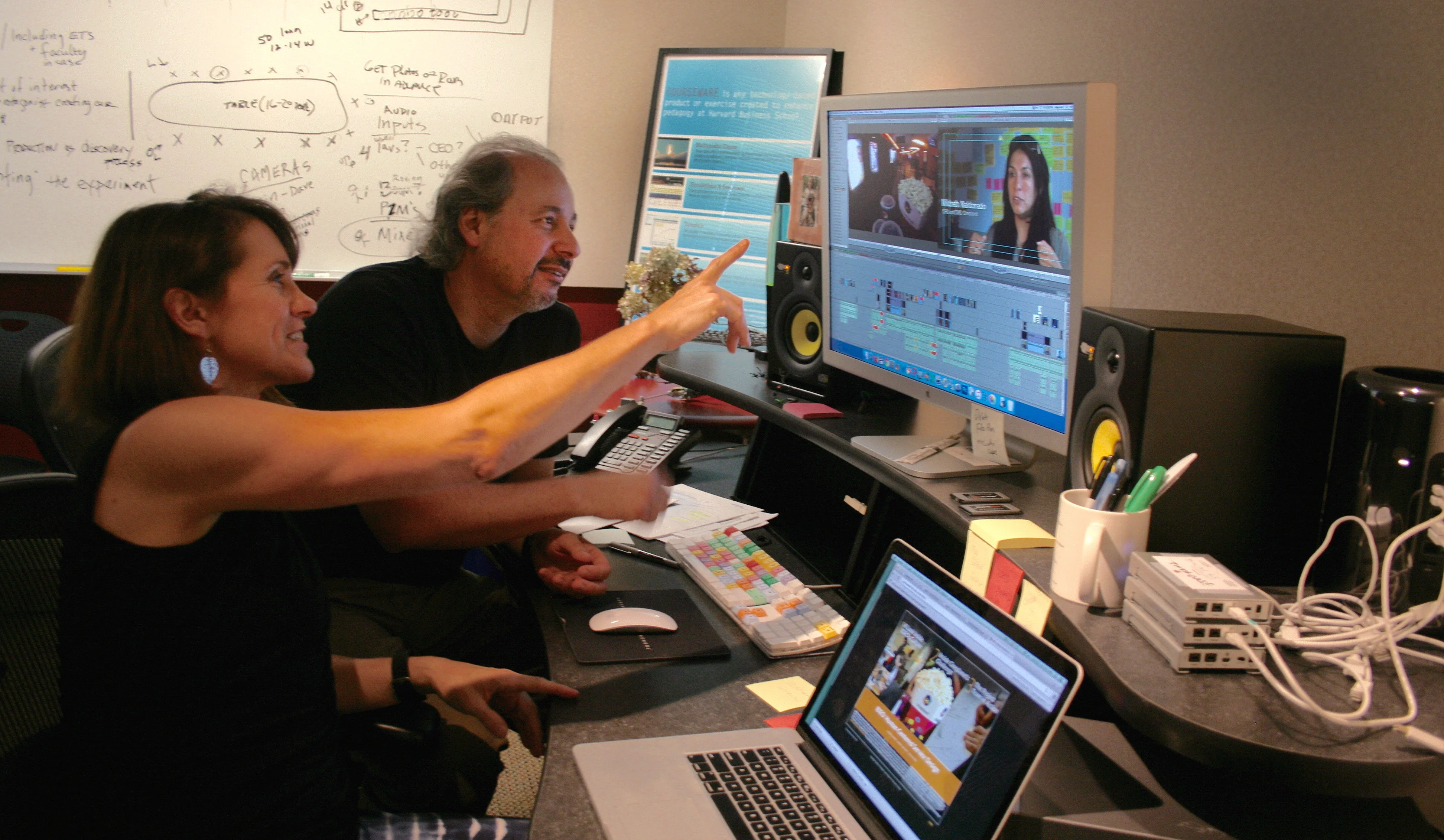 Dave and Ruth at work video editing.