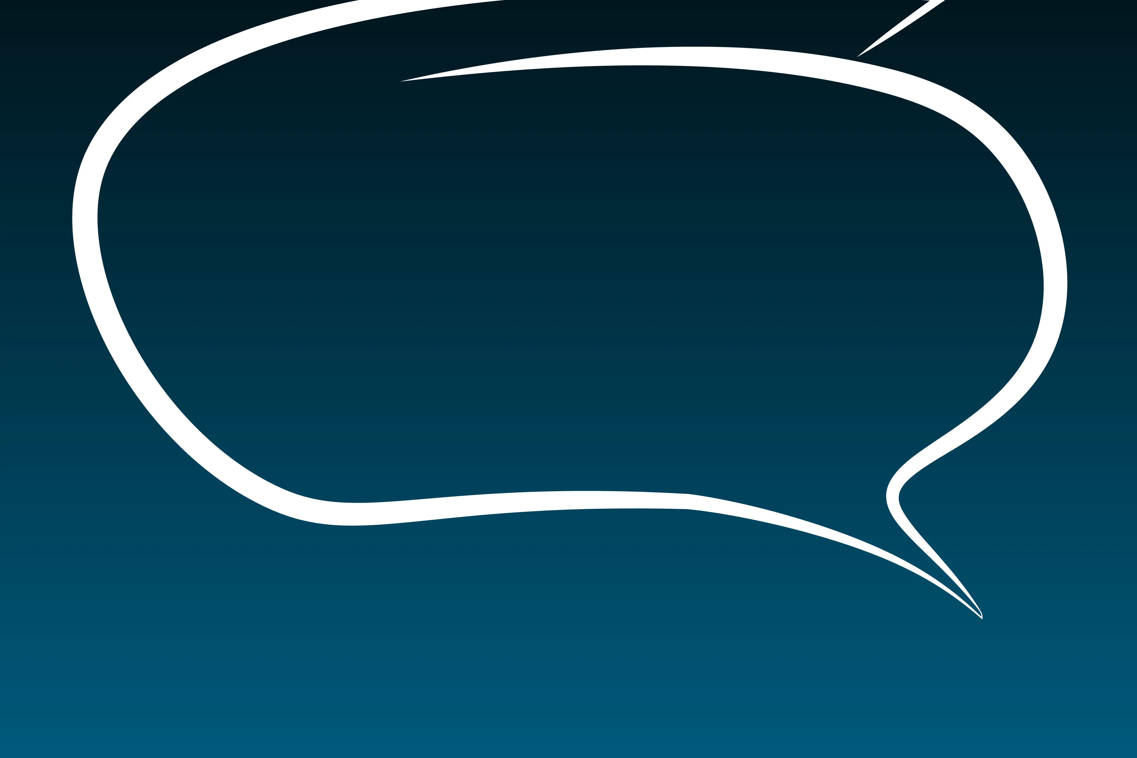 Speech bubble with an arrow pointing in direction of speaker.