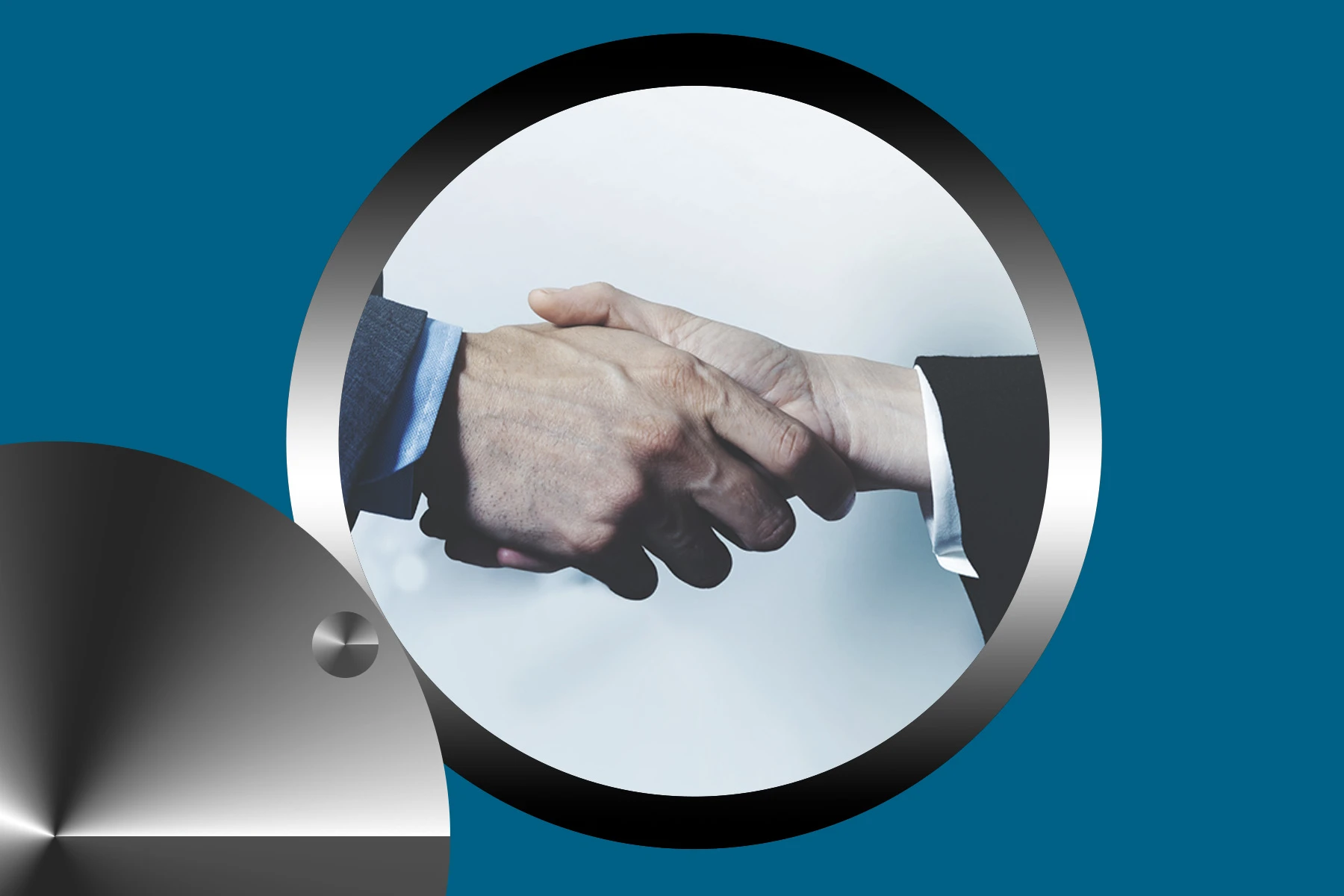 People shaking hands. 
