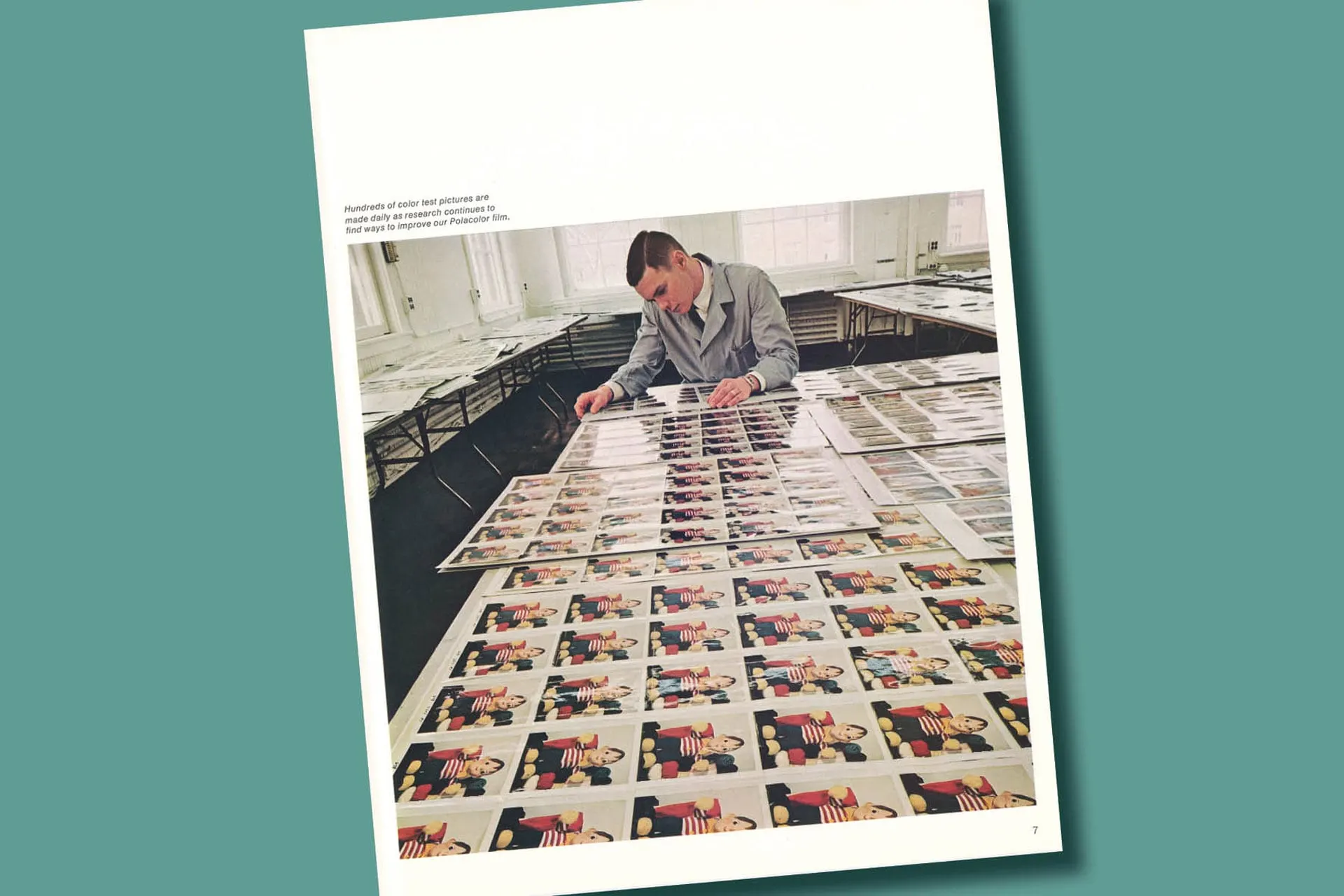 Examination of color prints, Polaroid Corporation Annual Report, 1965
