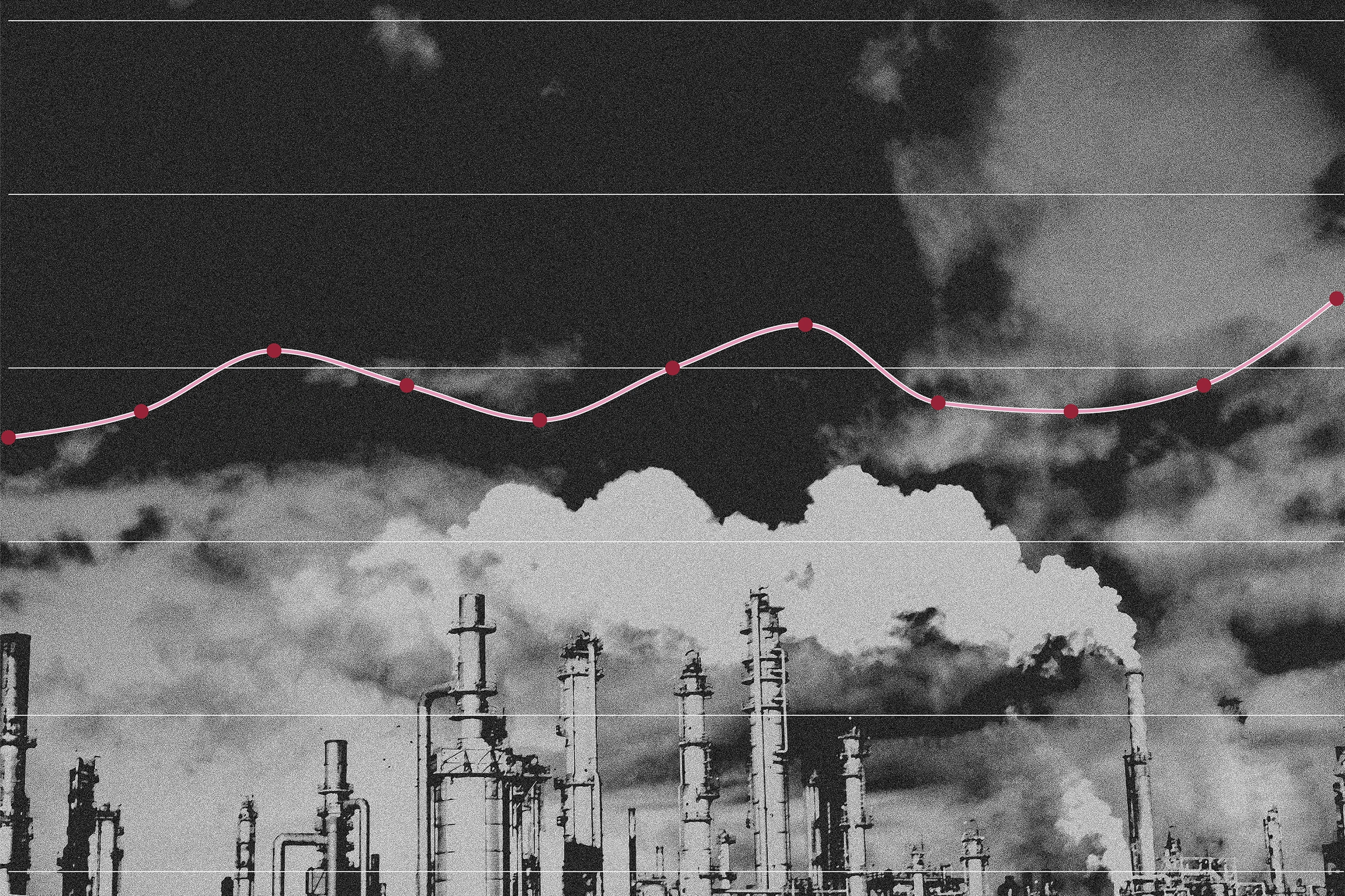 Emission revisions fluctuate over time, but remain centered around an average of roughly 58 percent, with periodic dips and peaks followed by a higher ending value.