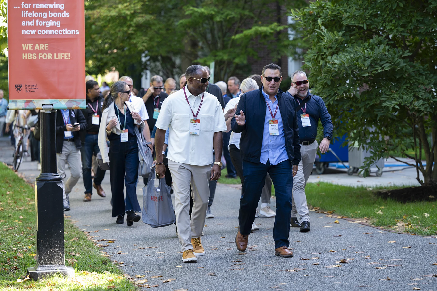 Alumni reconnect on campus at reunions.