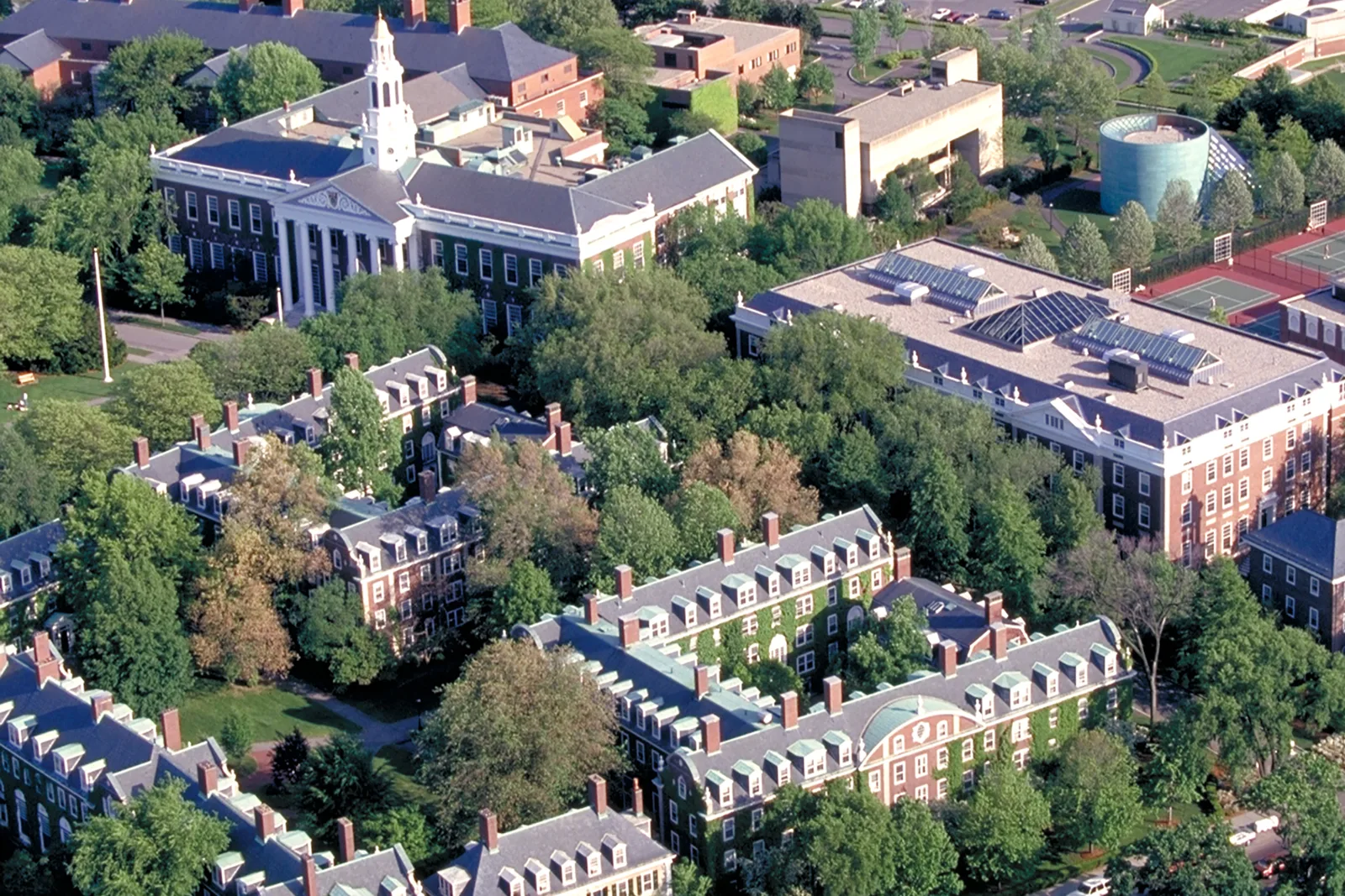 ariel view of hbs campus