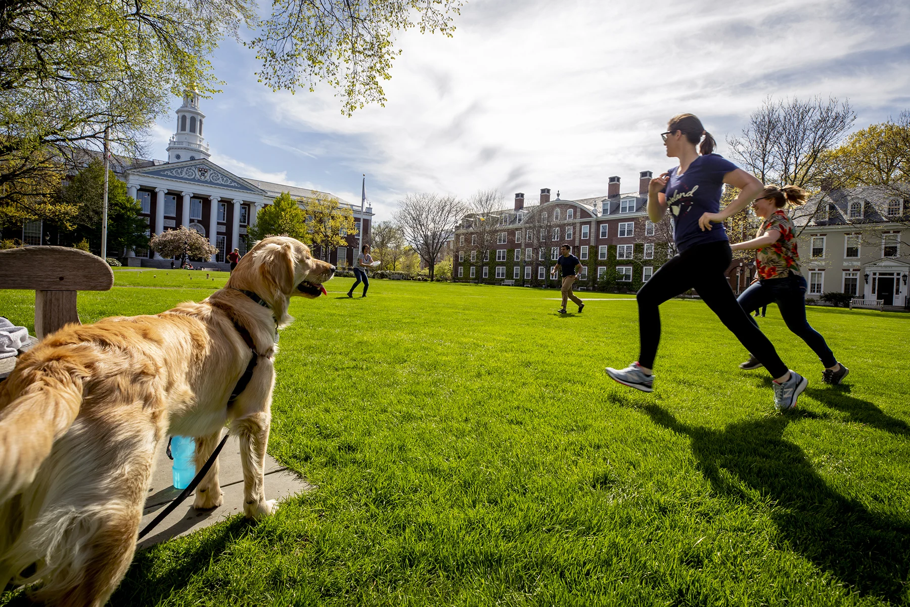 Students relaxing on Baker Lawn