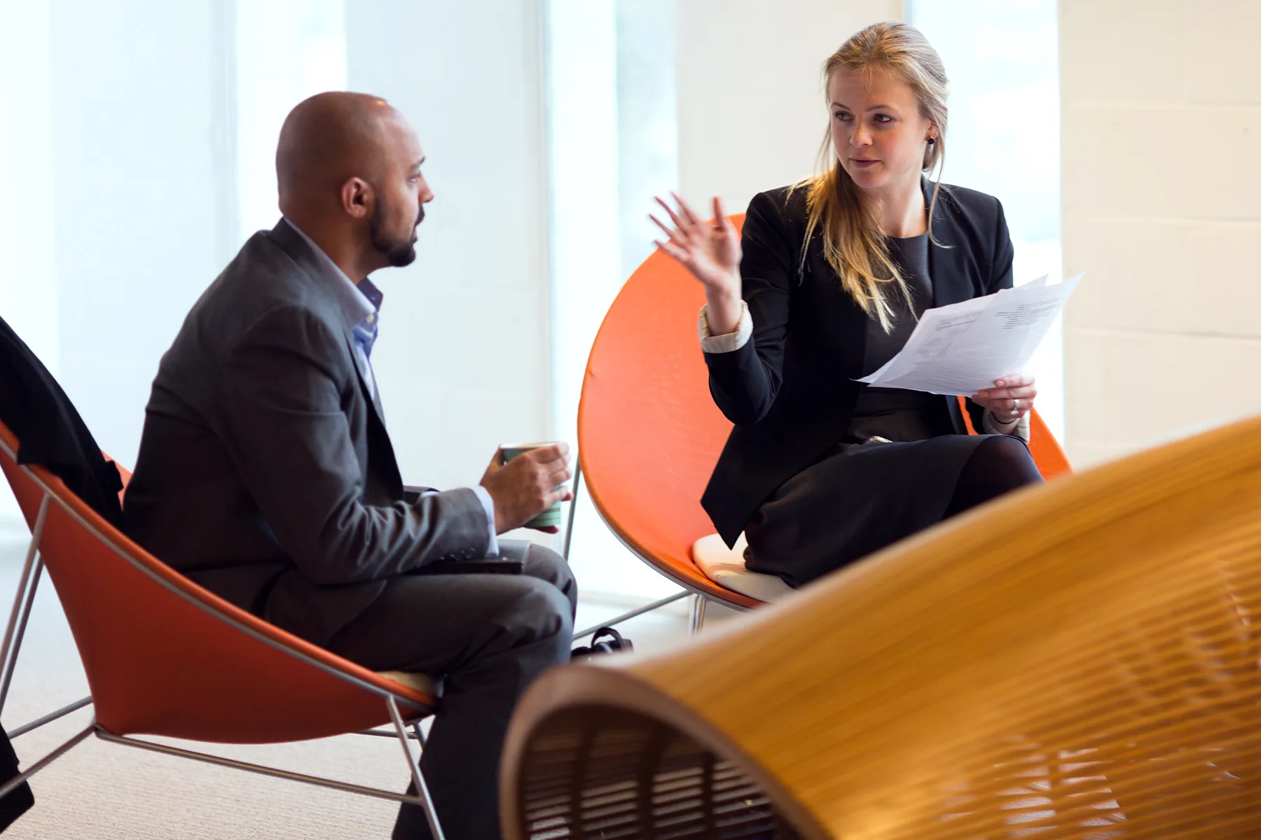 MBA students prepare their pitch for the New Venture Competition.