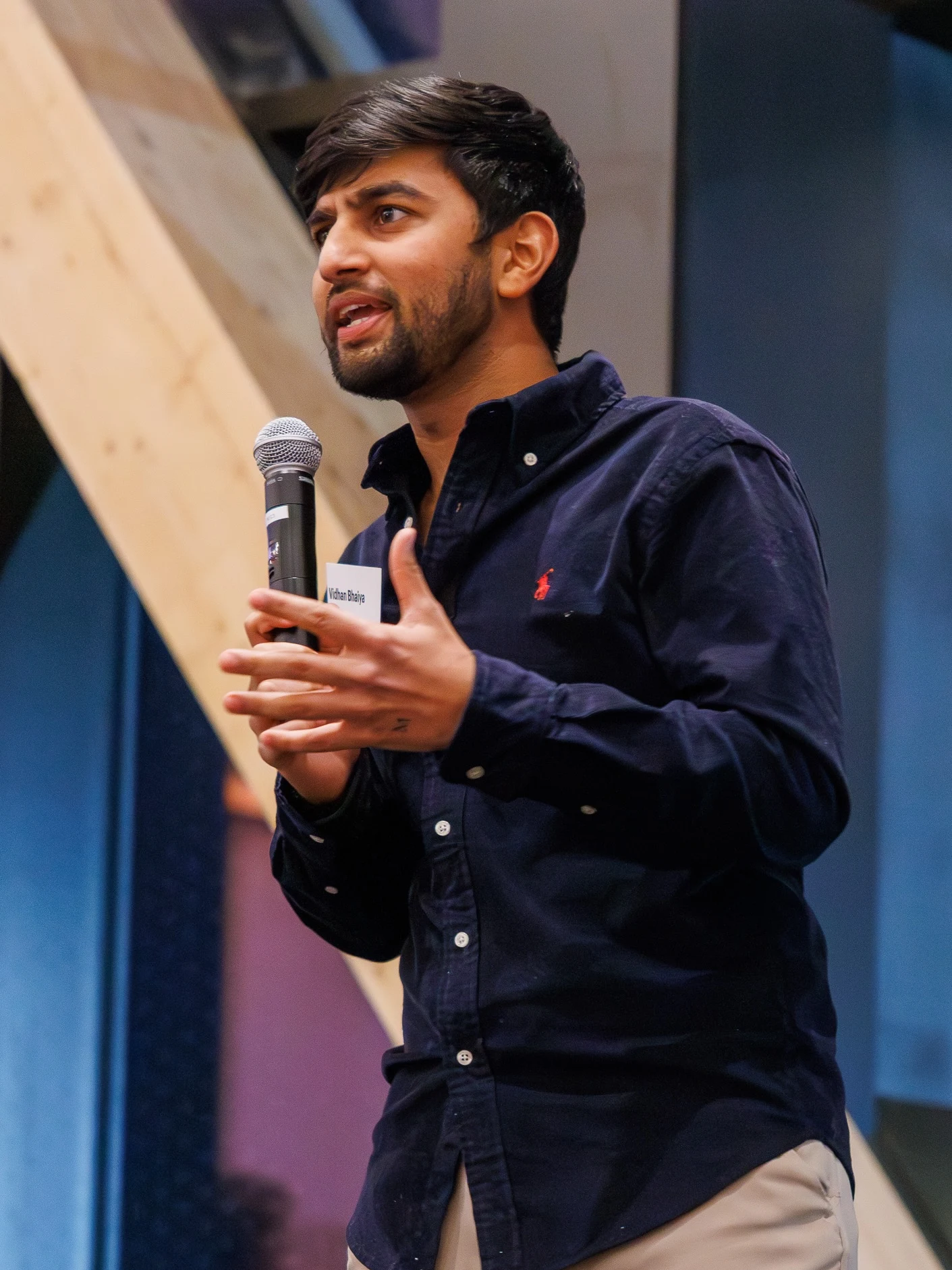 Vidhan Bhaiya presents at the Rock Center's Demo Day.