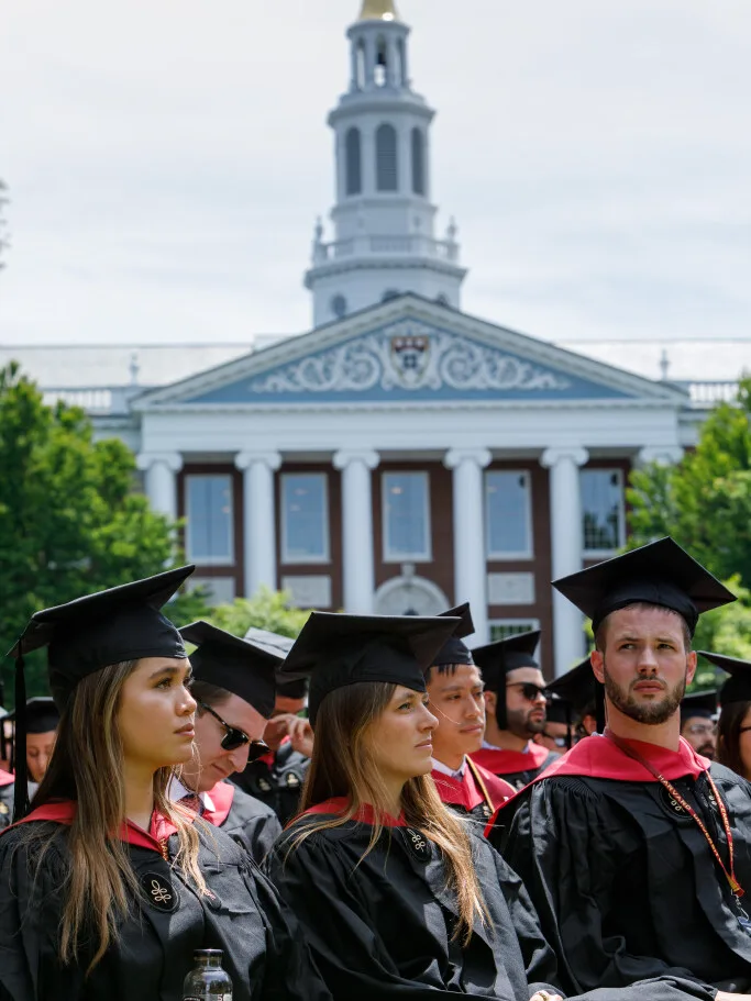 MBA students at their Harvard Business School graduation.