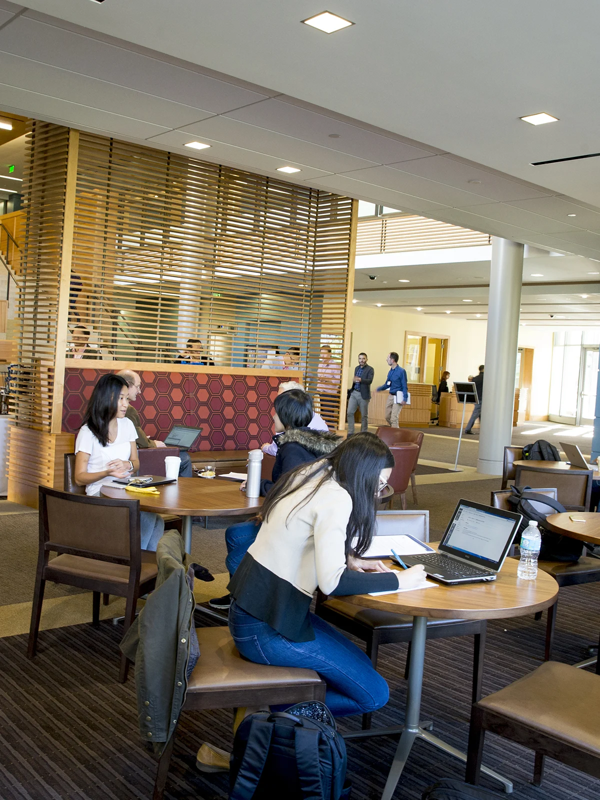 Students study and eat inside Chao Center