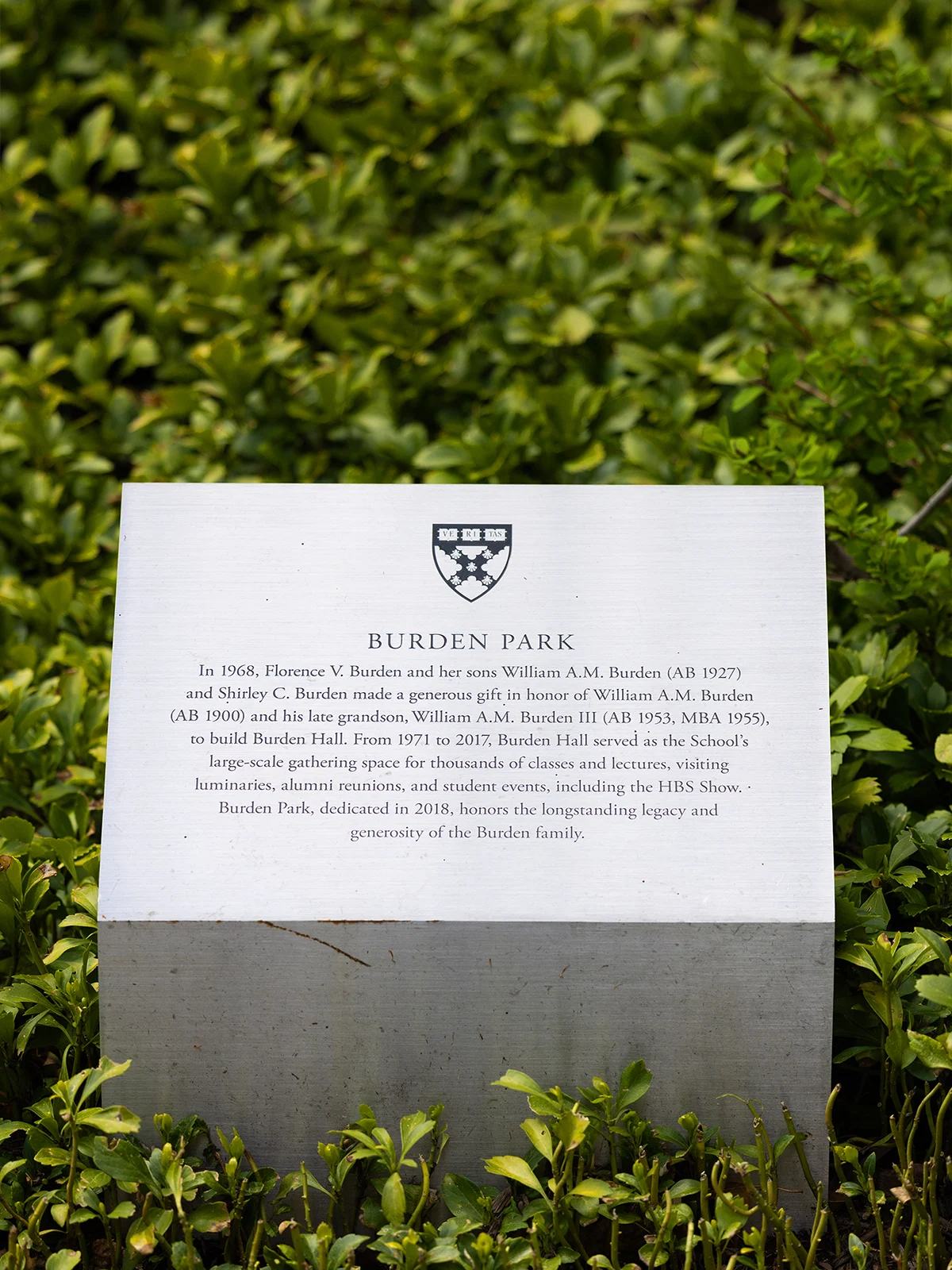 Burden Park memorial plaque
