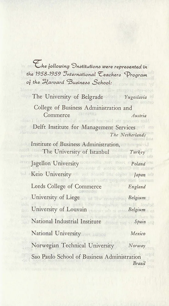 International Teachers Program pamphlet (interior), 1958-1959