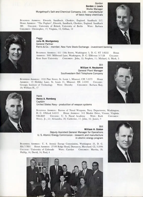 Advanced Management Program Class Record, Spring, 1962