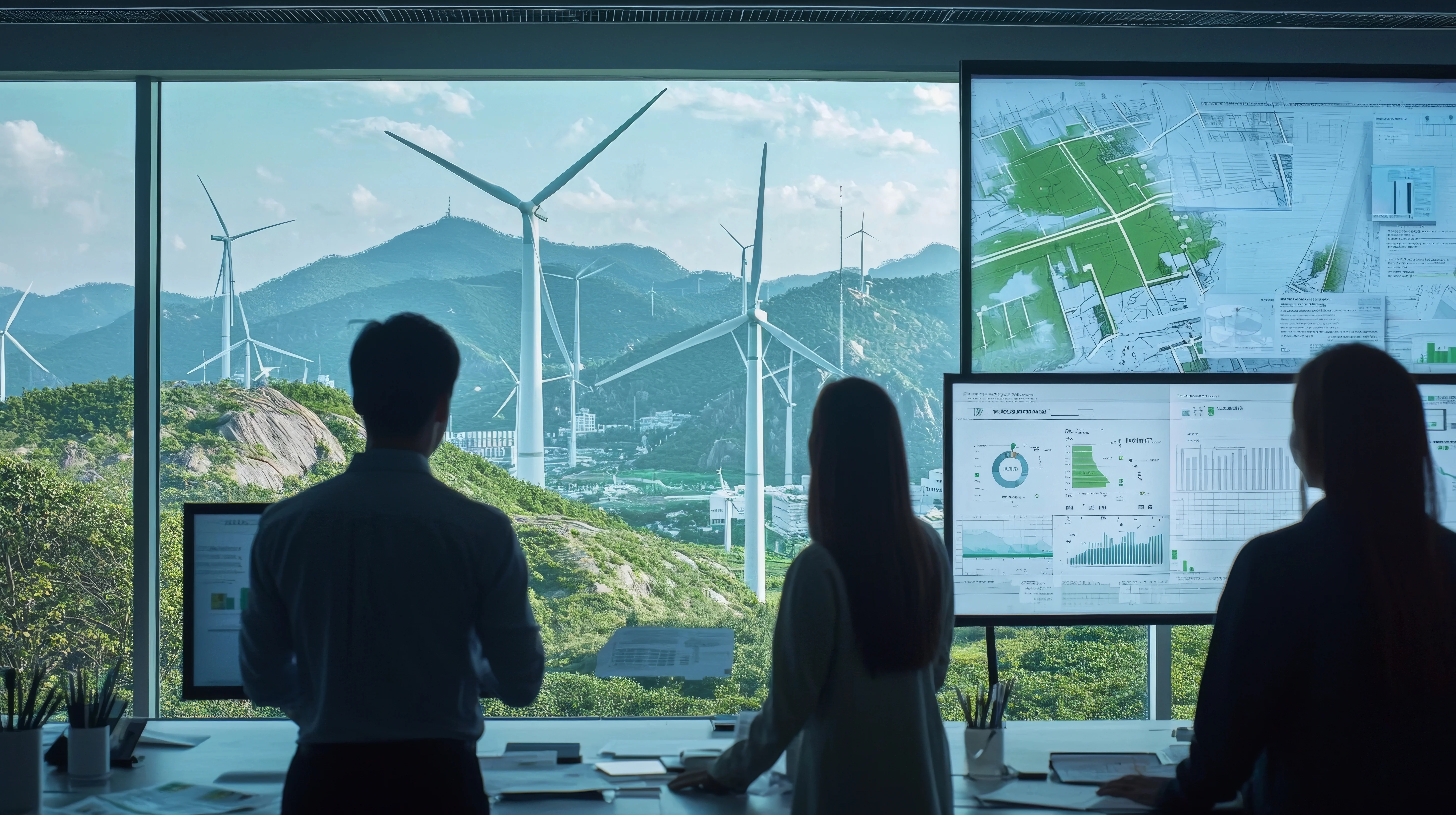 Stock image portraying green energy scores