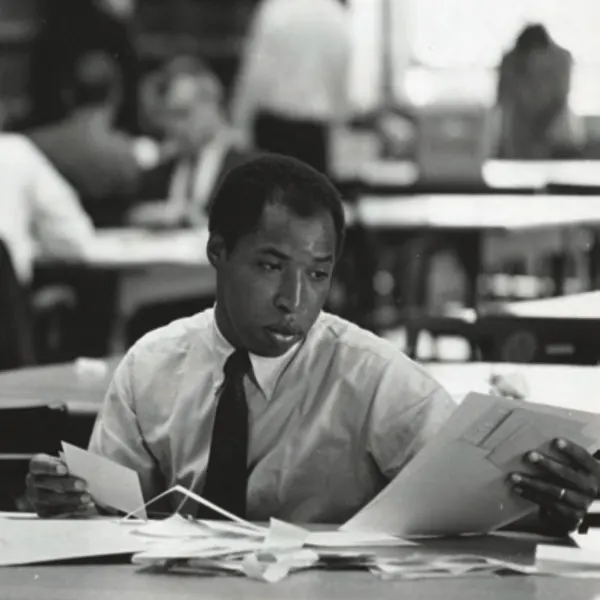 A. Leroy Willis in Baker Library, ca. 1968