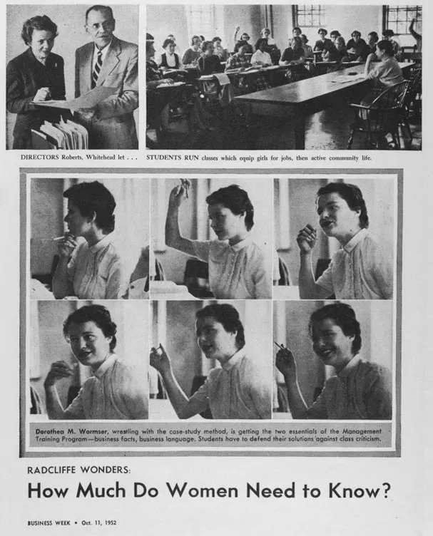 "Radcliffe Wonders: How Much Do Women Need to Know?" Business Week, October 11, 1952