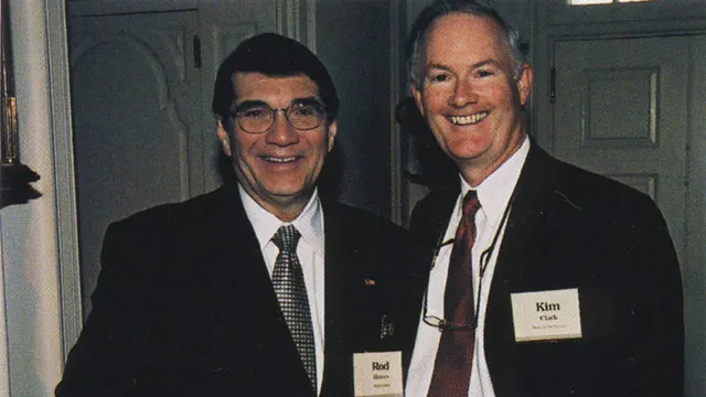 Rodney A. Hawes Jr. (MBA 1969) with Dean Kim Clark