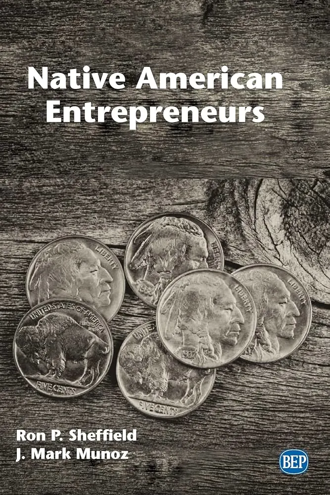 Book cover with a wood background and silver coins