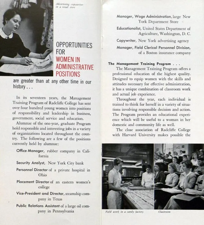 "Women in Business." Management Training Program brochure