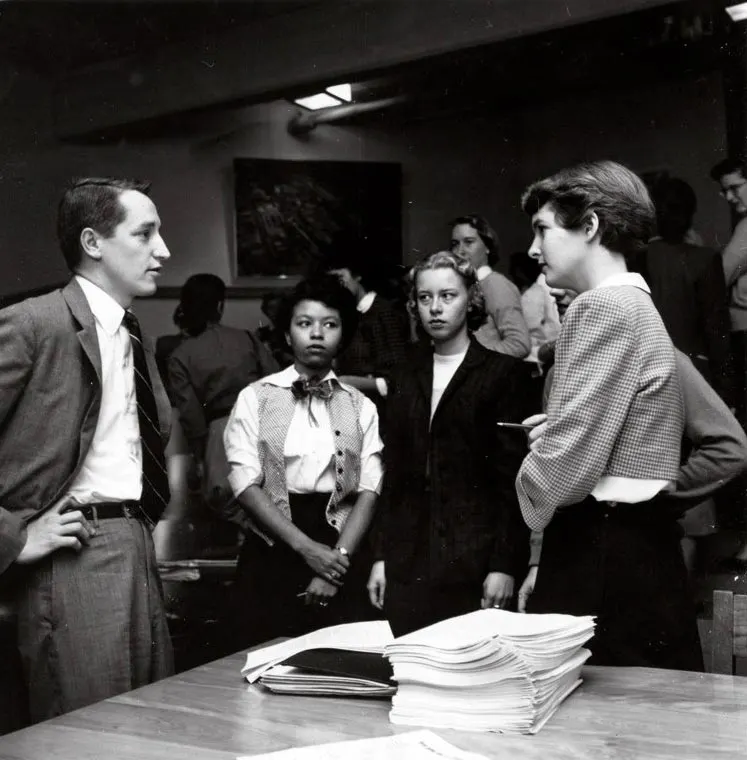 HBS Professor Paul Lawrence with Management Training Program students, ca. 1950